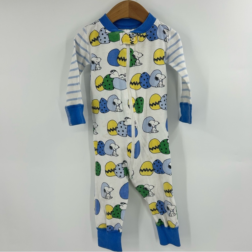 Hanna Andersson Peanuts Snoopy Easter Egg Pajamas 75 CM US 12-18 Months